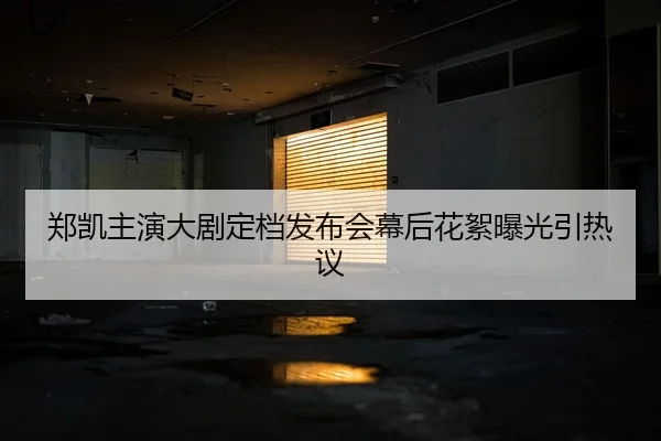 郑凯主演大剧定档发布会幕后花絮曝光引热议
